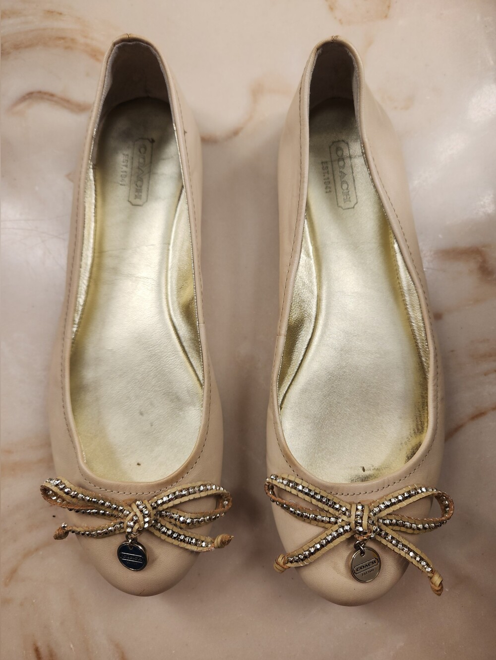 Coach Ballet Flats with Bow & Charm